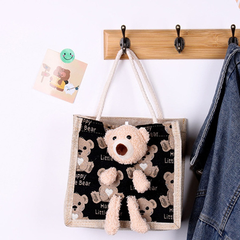 Túi Xách Nữ Cỡ Lớn In Hình Gấu Dễ Thương