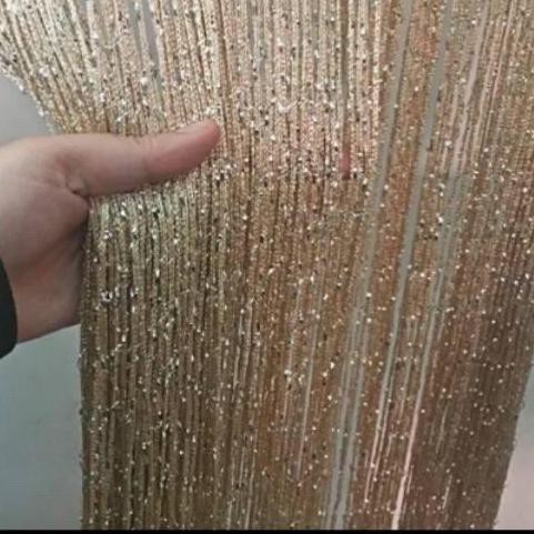 ♬ Rèm Cửa Sợi Vàng Lấp Lánh 3M x 1M Chất Lượng Cao ✷