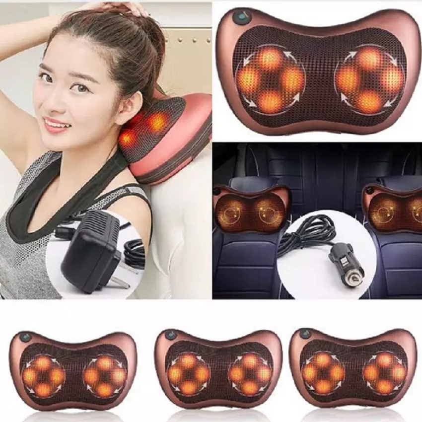 Gối Matxa Hồng Ngoại Loại Mới 8 Bi Đa Năng+ Tặng quà  💪𝒄𝒂𝒎 𝒌𝒆̂́𝒕 đ𝒖́𝒏𝒈 100% 𝒏𝒉𝒖̛ 𝒎𝒐̂ 𝒕𝒂̉💪