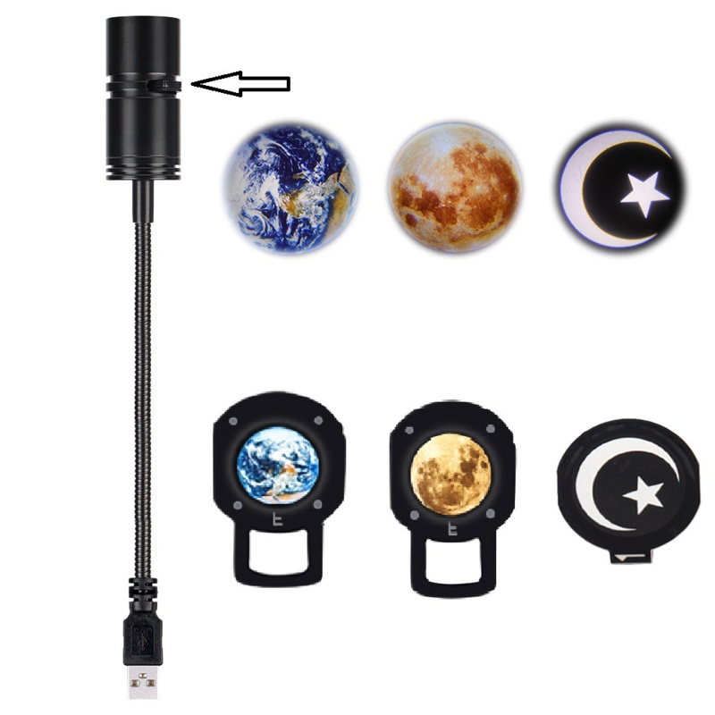 Đèn Chiếu Sao Đêm Hình Mặt Trăng Cổng USB