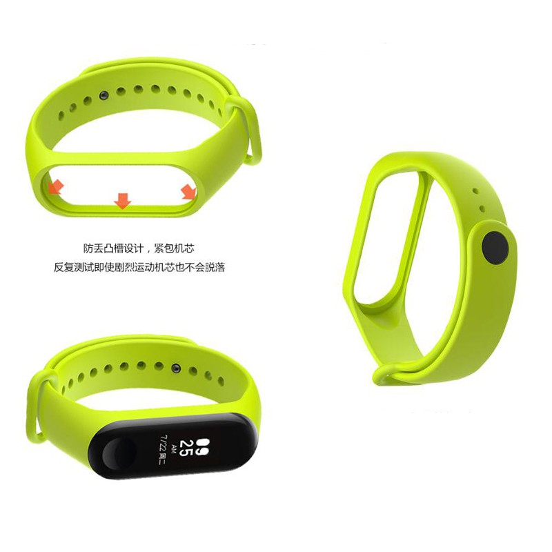 Dây đeo thay thế đồng hồ chất liệu TPU thiết kế nhiều lỗ thời trang cho Xiaomi Mi Band 3/4