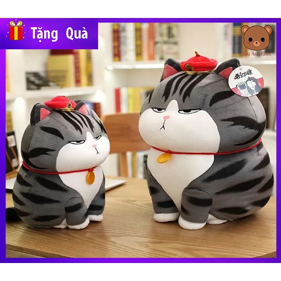 GẤU BÔNG MÈO HOÀNG THƯỢNG NGỒI SIZE 60CM - THÚ BÔNG MEO HOÀNG THƯỢNG