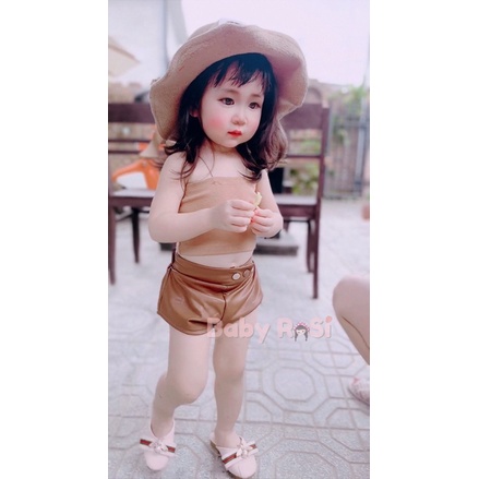 Quần đùi da ôm cho bé