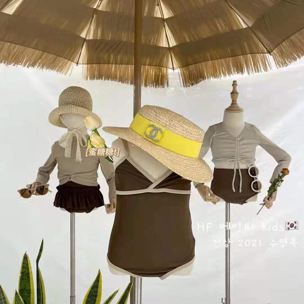 Bộ Đồ Bơi Một Mảnh Màu Sắc Tương Phản Xinh Xắn Cho Bé Gái
