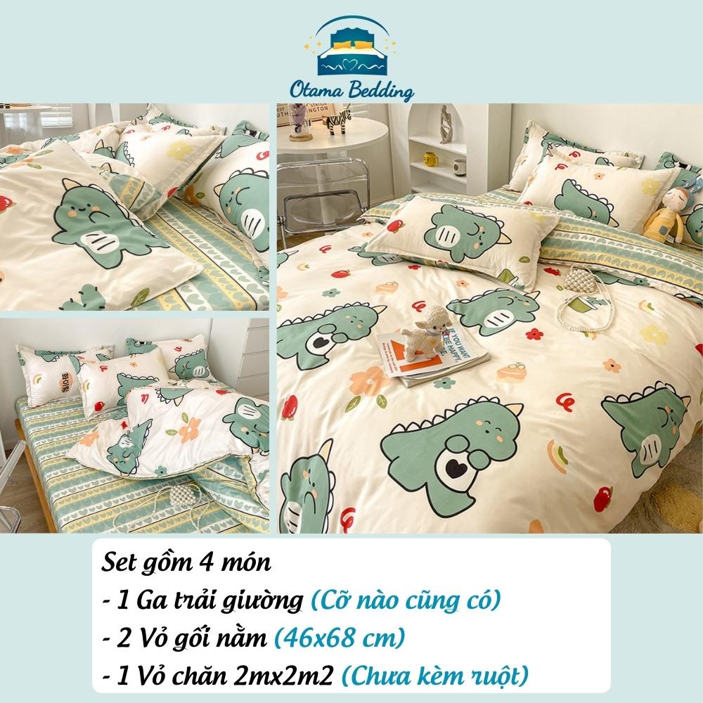 Bộ chăn ga gối poly cotton mùa hè dày dặn, Bộ chăn ga 4 món chất cotton poly cao cấp mềm mịn - Otama Bedding | BigBuy360 - bigbuy360.vn