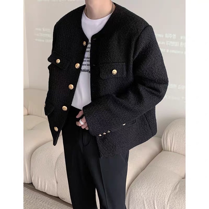 ÁO KHOÁC DẠ TWEED NAM 2 màu đen, trắng |TAHISHOP|