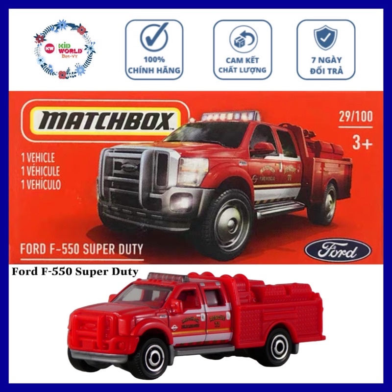 Xe mô hình Matchbox Box Cứu hoả Ford F-550 Super Duty 29/100.
