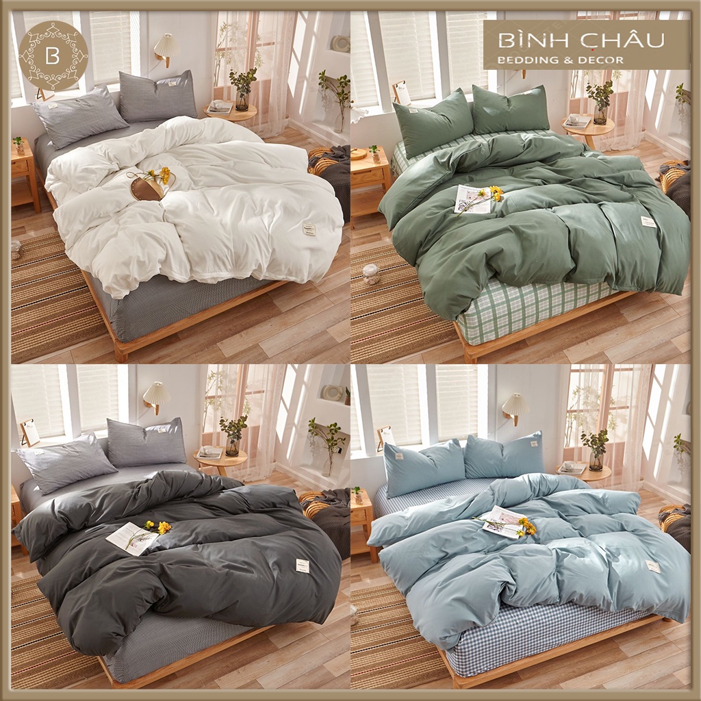 Bộ Chăn Ga Vỏ Gối Cotton Tencel Cao Cấp Phong Cách Hàn Quốc EMPIRE Bo chun Drap - Bình Châu Bedding & Decor | BigBuy360 - bigbuy360.vn