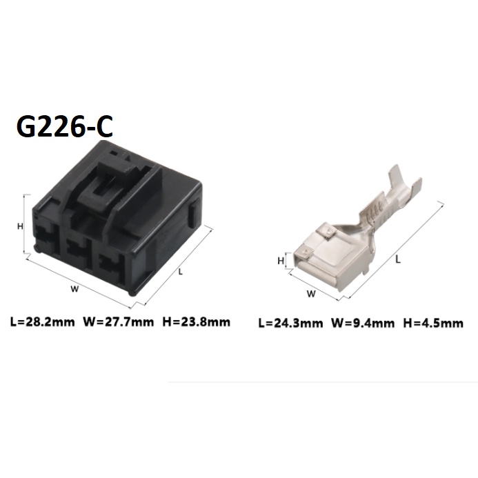 G226-Giắc cắm xe hơi công suất cao 7.8mm 3 lỗ màu đen