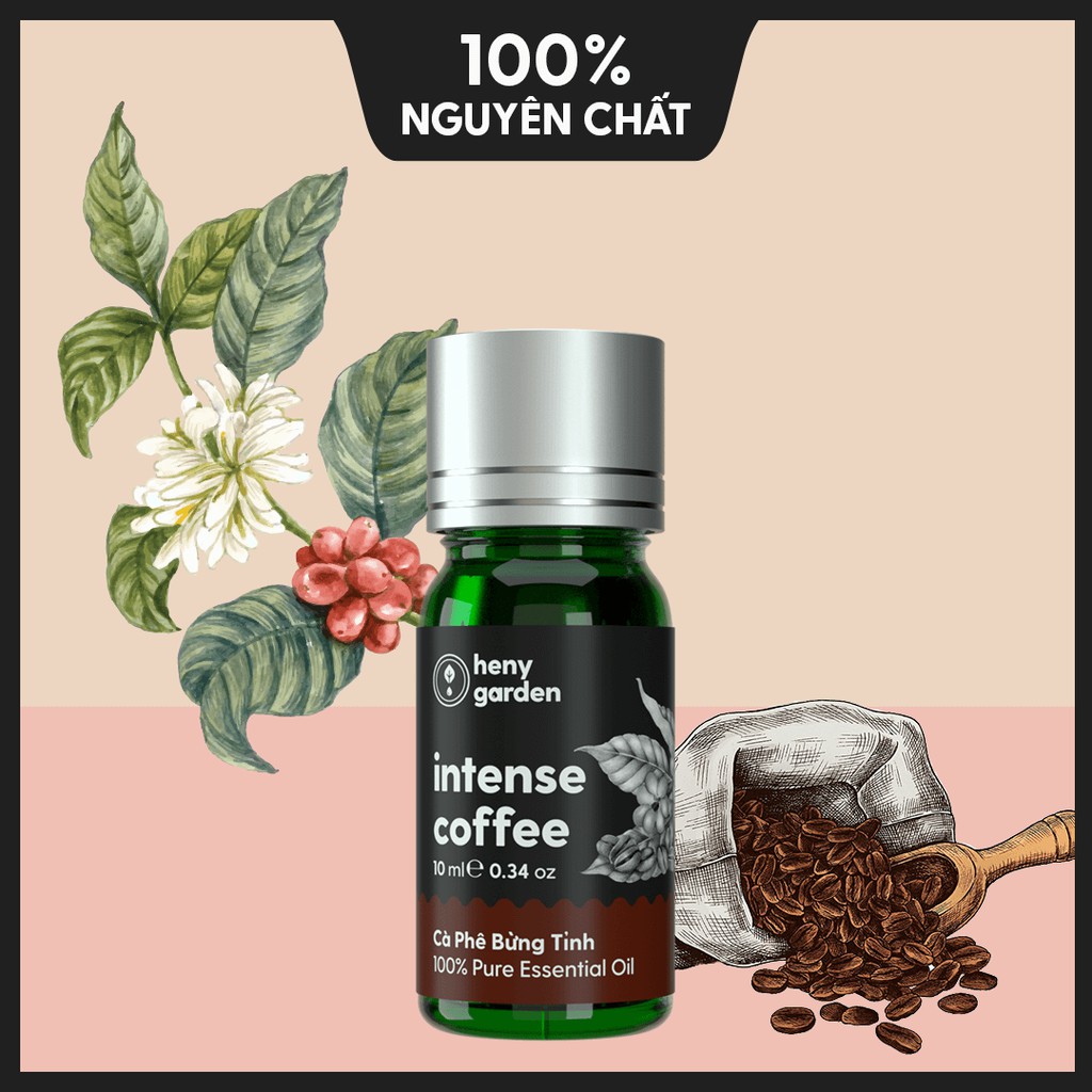 Tinh Dầu Cà Phê (Ngọt Đắng) Organic Nguyên Chất Đậm Đặc Xông Thơm Phòng, Làm Nến Thơm Thiên Nhiên HENY GARDEN