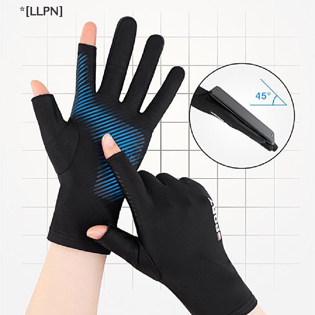 1 Đôi Găng Tay Lái Xe Thể Thao Bằng Lụa Lạnh Thoáng Khí Chống Tia UV / Trượt