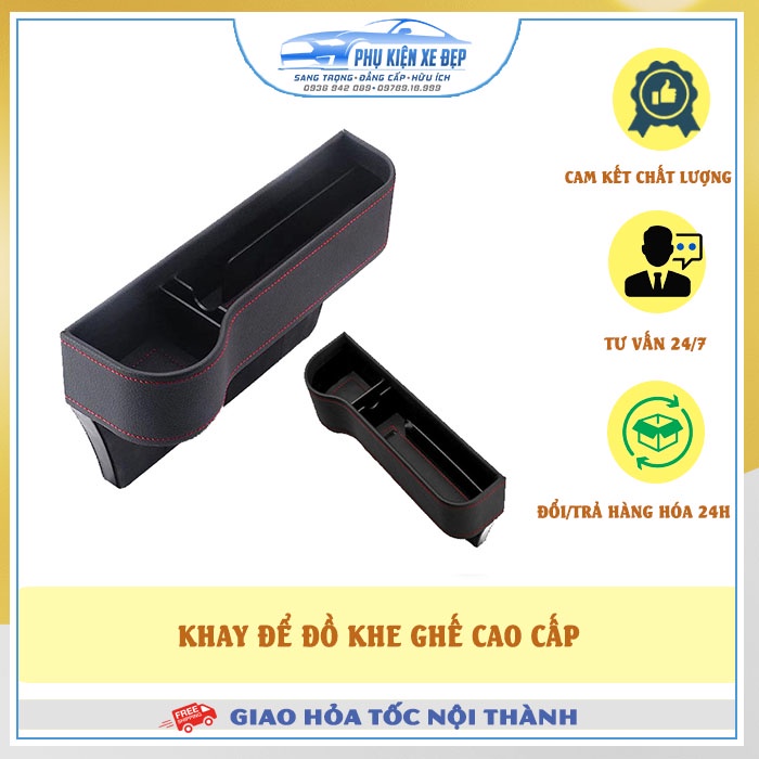 Khay để đồ khe ghế ô tô CAO CẤP - FREESHIP  tiện dụng - Khay để đồ khe ghế xe hơi cao cấp