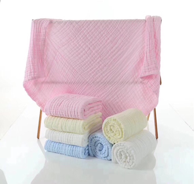 Chăn đắp, khăn tắm sợi tre 6 lớp màu trơn cao cấp