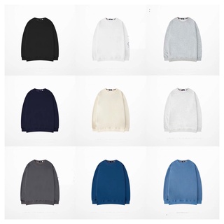[HÀNG SẴN] Áo sweater trơn nhiều màu Nelly chất nỉ da cá dáng rộng form unisex nam nữ đều mặc được