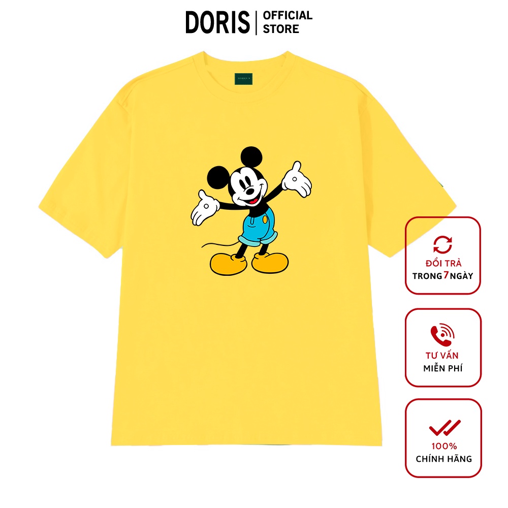 Áo thun MICKEY QX chất liệu cotton 100% áo phông form rộng DORRIS N