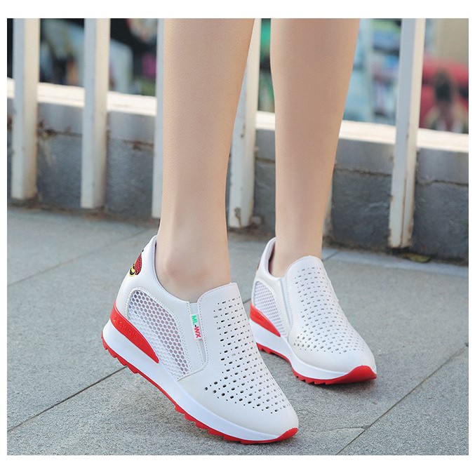 [SIÊU HOT] Giày lười độn đế 7 phân lỗ thoáng khí gót thêu ong cực xinh | BigBuy360 - bigbuy360.vn