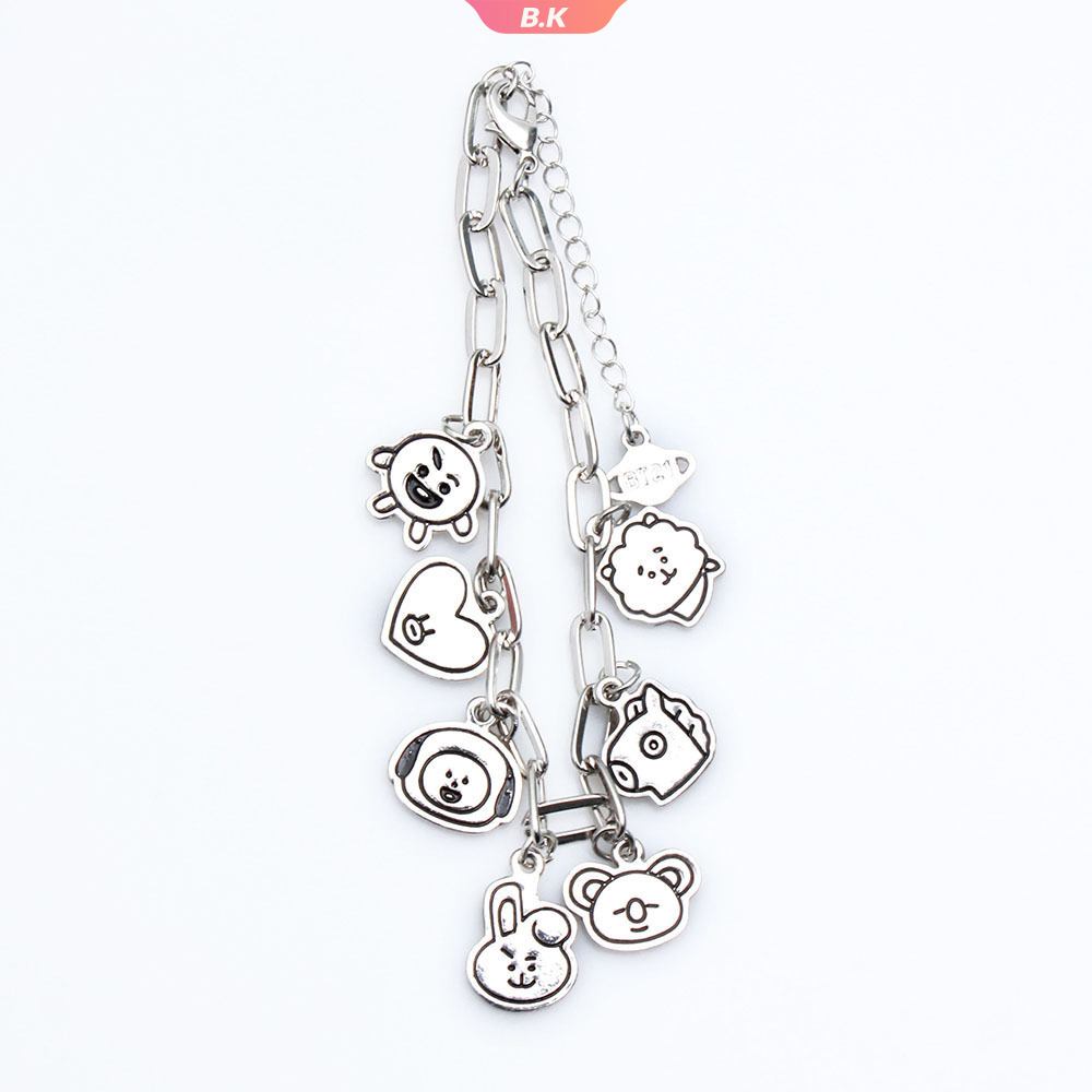 Vòng Tay Mặt Hoạt Hình Bt21 Dễ Thương Cho Fan Hâm Mộ Nhóm Nhạc Bts (Ku2)