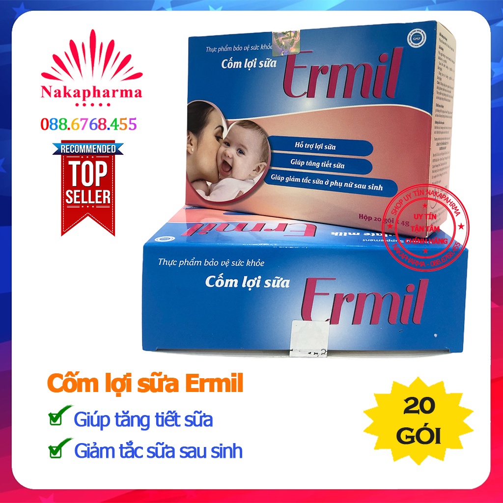 Cốm lợi sữa Ermil – Giúp tăng tiết sữa, chất lượng sữa, giảm tắc sữa - Dùng cho bà mẹ đang cho con bú