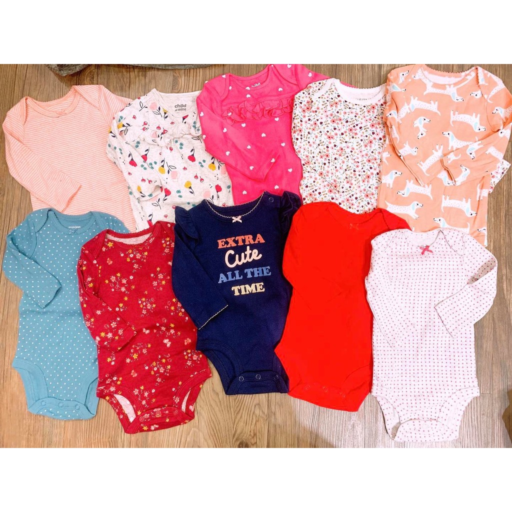 Combo 10 Bodysuit Tay Dài Xuất Dư Mẫu Ngẫu Nhiên