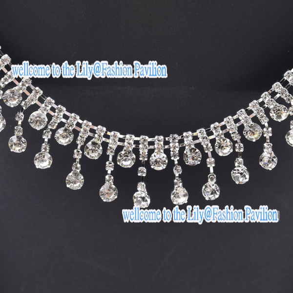 1906374     Dây Xích Tua Rua Đính Đá Pha Lê Màu Vàng / Bạc 1 Kích Thước Dùng Trang Trí Rèm Cửa