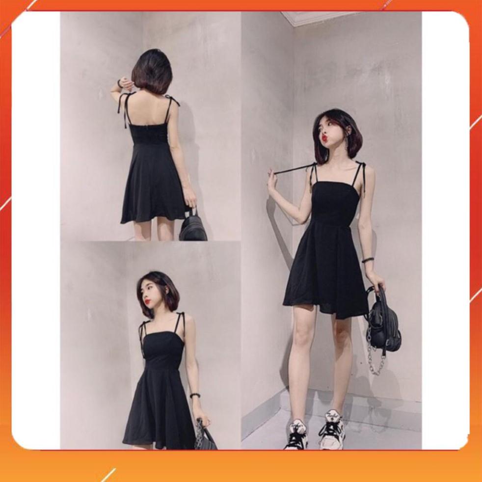 Đầm váy 2  dây sexy ôm  xoè gấu Đen  Trắng Chấm bi đen Chất liệu voan mịn- shop thời trang nữ xinh | BigBuy360 - bigbuy360.vn