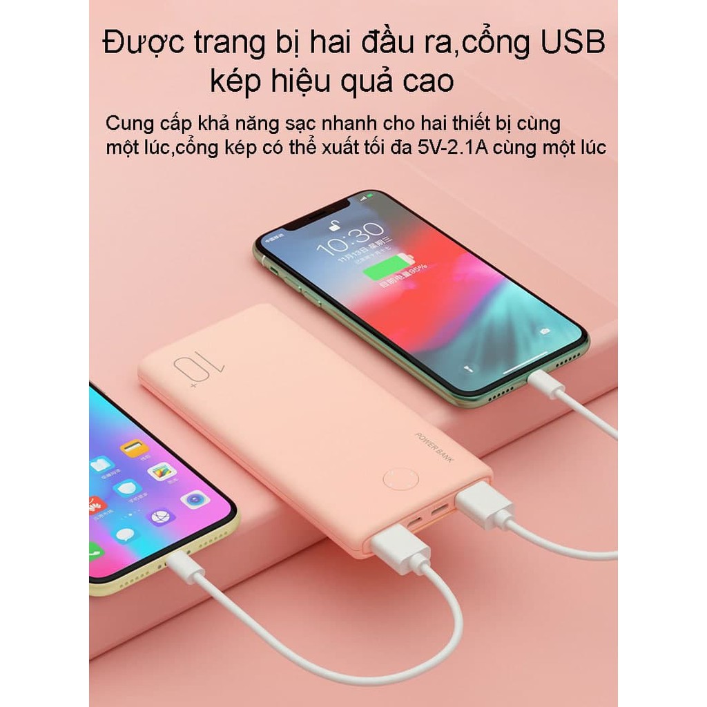 Sạc dự phòng chính hãng DKB 10000mah bảo hành chính hãng 6 tháng lỗi 1 đổi 1 3 màu