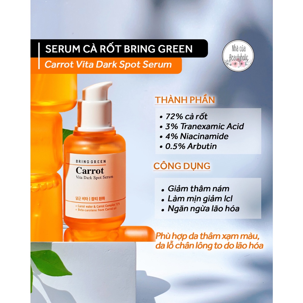 Serum cà rốt BRING GREEN Carrot Vita Dark Spot Serum