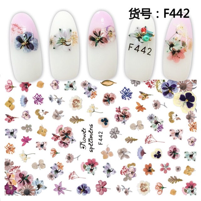 Sticker hình hoa dán móng tay nail mẫu mới
