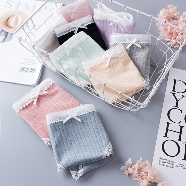 [Che Tên] Quần Lót Cotton Viền Ren Đính Nơ Phong Cách Hàn Quốc TOPBRA | BigBuy360 - bigbuy360.vn