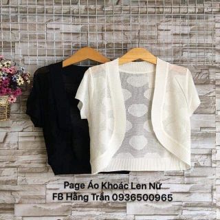 Áo khoác len lửng mặc đầm .