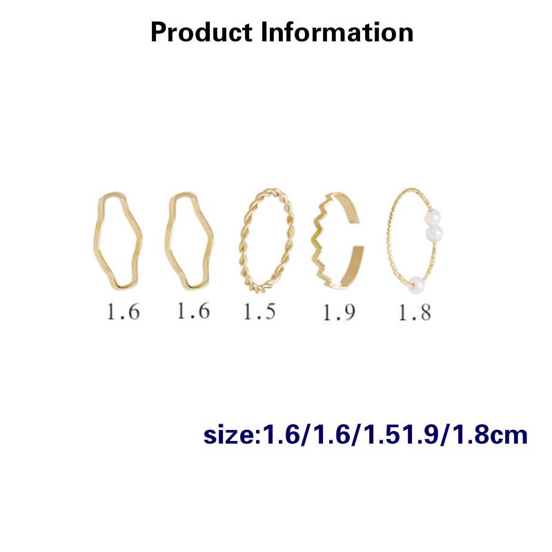 5 Nhẫn đeo tay đính hạt ngọc trai đơn giản phong cách Hàn Quốc cho nữ