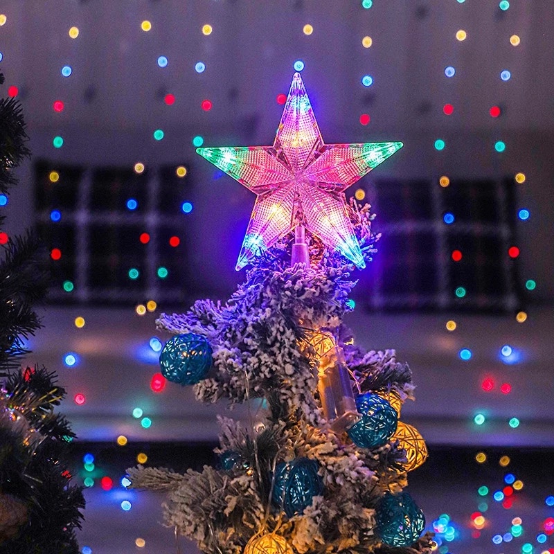Đèn LED Hình Ngôi Sao Năm Cánh / Ngôi Sao Nhiều Màu Trang Trí Cây Thông Giáng Sinh