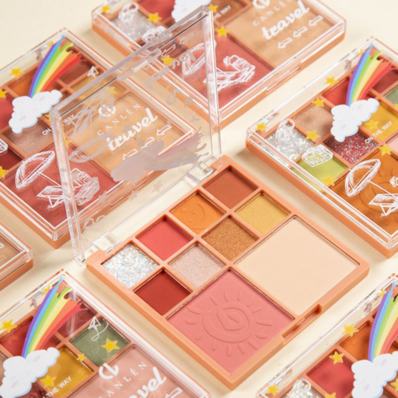 Bảng mắt cầu vồng kèm phấn má+phấn nền