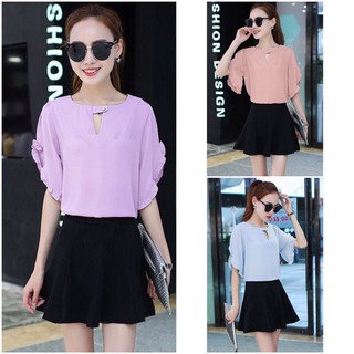 🎉ÁO SƠ MI TAY CÁNH TIÊN CỔ KHOÉT GIỌT LỆ SM06