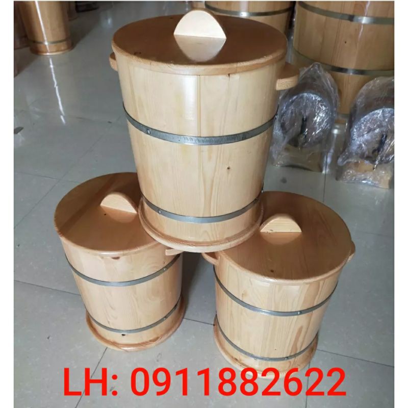 THÙNG ĐỰNG GẠO BẰNG GỖ Loại 30 kg