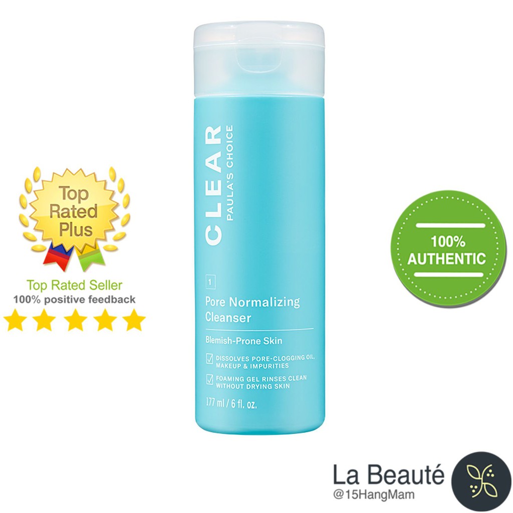 [Chính Hãng] Gel Rửa Mặt Se Khít Lỗ Chân Lông, Ngăn Ngừa Mụn - Paula’s Choice Clear Pore Normalizing Cleanser 177ml