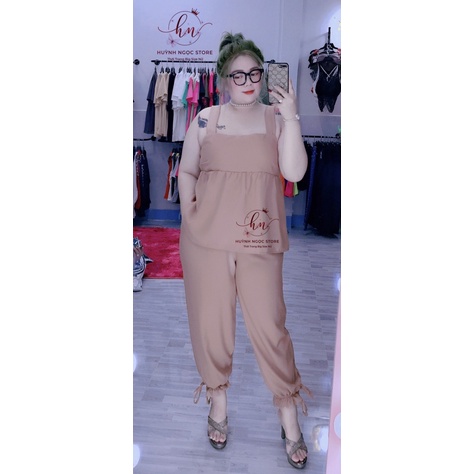 𝗕𝗜𝗚 𝗦𝗜𝗭𝗘 Set Quần Dài Áo Baby Doll 𝟲𝟬-𝟵𝟱𝗸𝗴