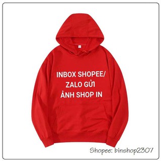 Áo Hoodie Đỏ Dài Tay In Theo Yêu Cầu