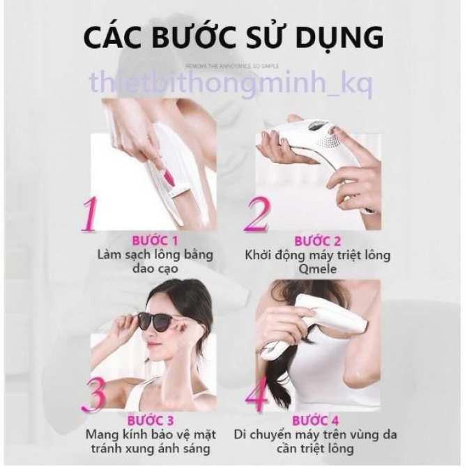 TBYT999 Máy triệt lông mini QMELE IPL 500.000 xung mới nhất 2018 + Tặng gel lạnh & serum dưỡng da NEW