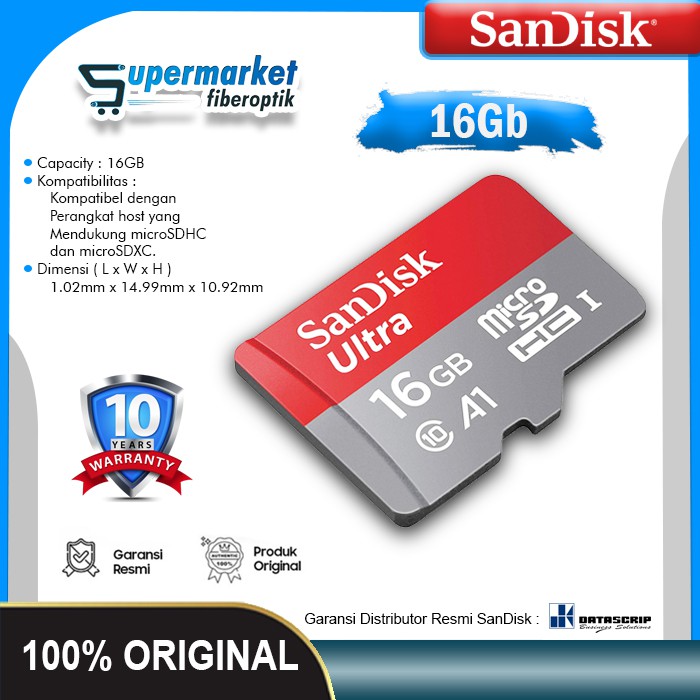 Thẻ nhớ Sandisk 16Gb UHS-I A1 98Mbps Micro sd 16Gb