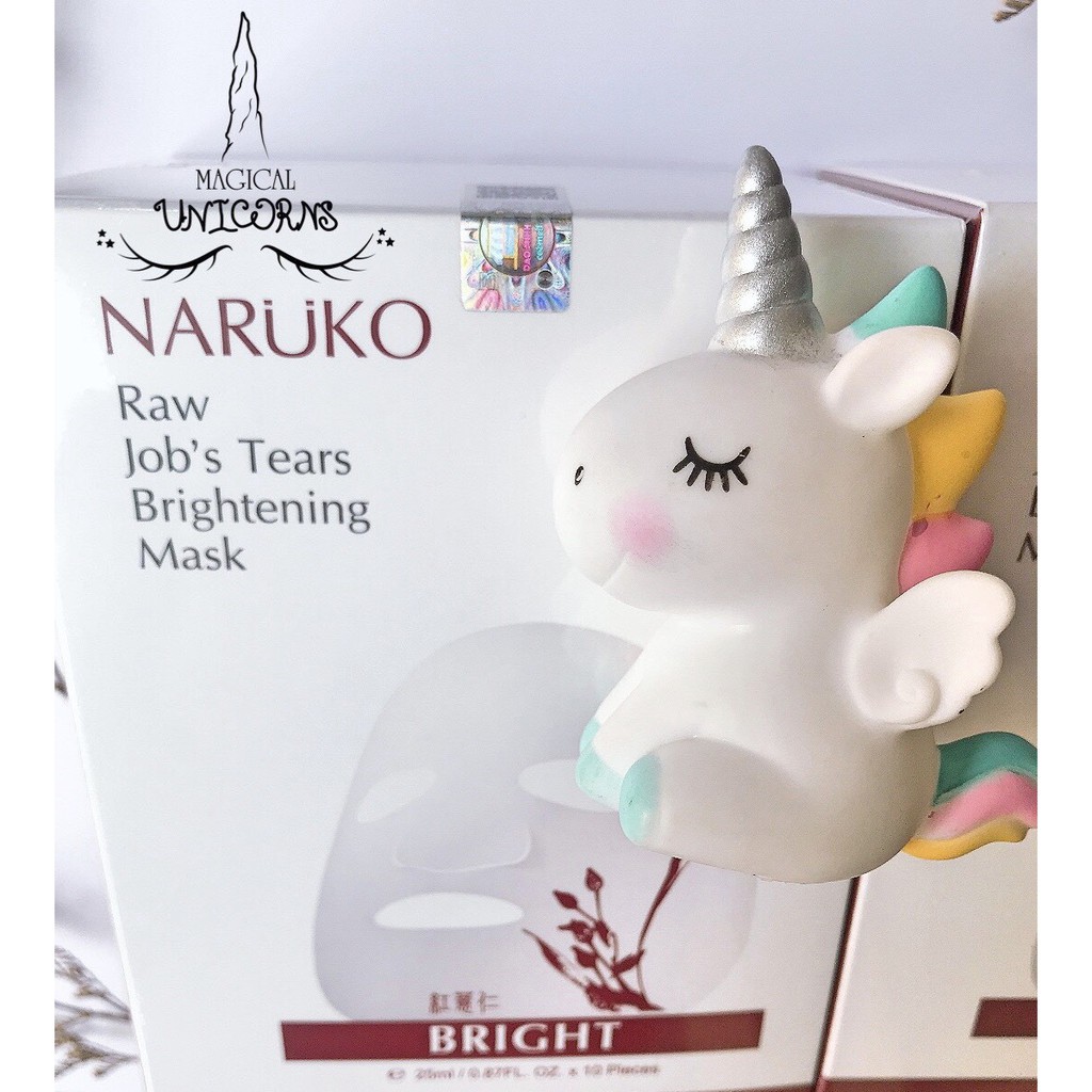 Hộp 10 miếng mặt nạ trắng sáng da NARUKO Ý dĩ nhân đỏ mới Raw Job’s Tears Brightening Mask