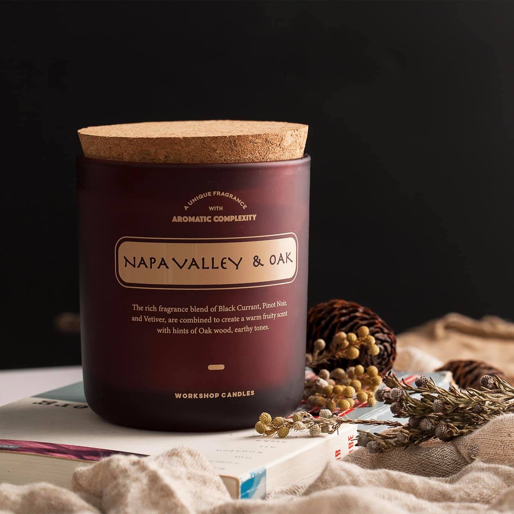 Nến thơm Napa Valley &amp; Oak Workshop Candles H&amp;H Home 8.8oz hương ấm áp giúp giảm stress