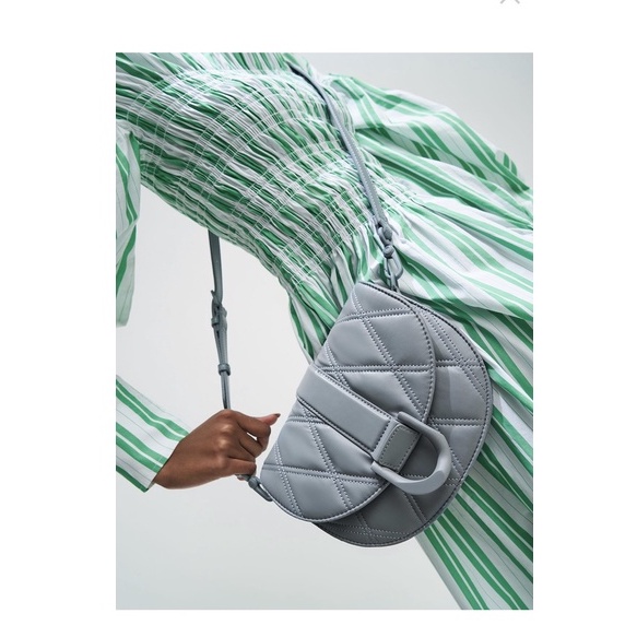 Túi Ví CNK GABINE XANH CHẦN Ô saddle bag đeo vai/ xách tay hàng hiệu cao cấp