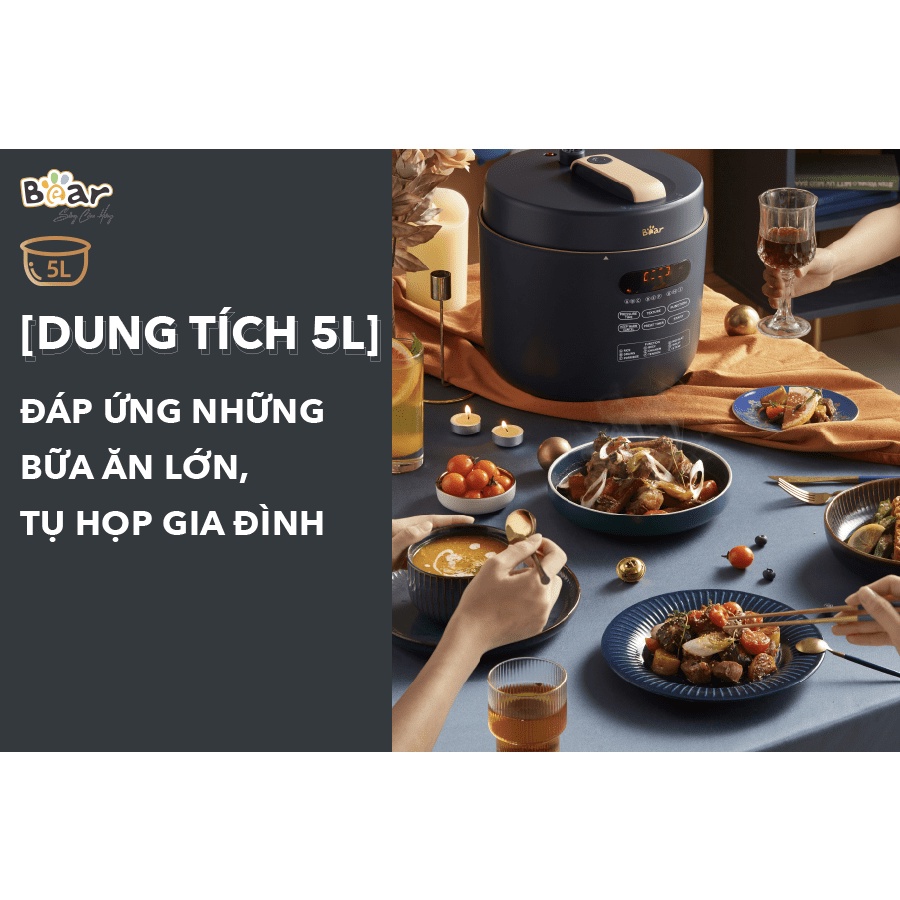 Nồi áp suất điện đa năng Bear YLB-A50M1 - Hàng chính hãng - Bản Quốc Tế