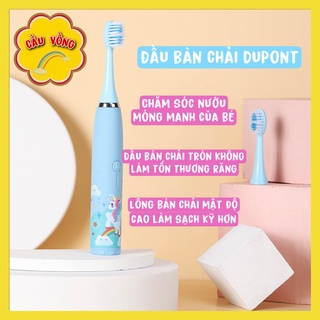 Bàn chải điện cho bé 4 chế độ đánh sạch răng, chải tự động lông bàn chải mềm không đau lợi, Dành cho các bé từ 2T