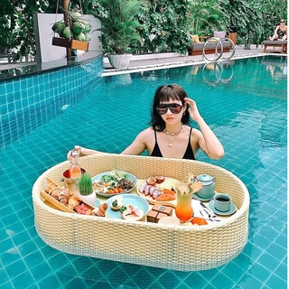 Khay nổi bể bơi hình oval