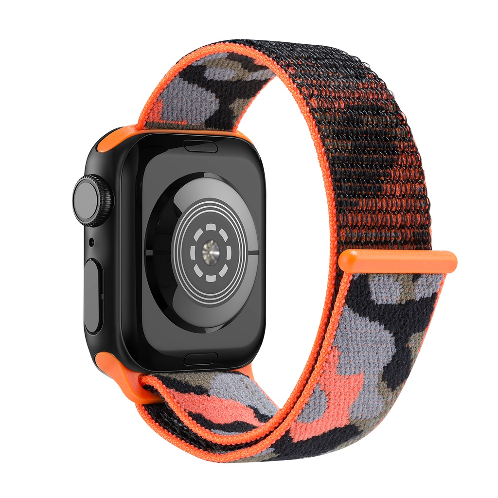 Dây Đeo Nylon Co Giãn Điều Chỉnh Được Cho iWatch Series 8 7 6 SE 5 4 44mm 40mm 45mm 41mm 42mm 38mm 45mm