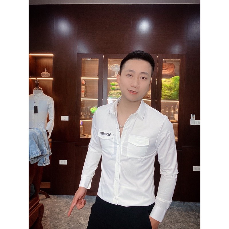 [ HÀNG MỚI ] ÁO SƠ MI ĐŨI 2 NẮP TÚI THÊU DSQUARED2 HOTHIT 2021 | BigBuy360 - bigbuy360.vn