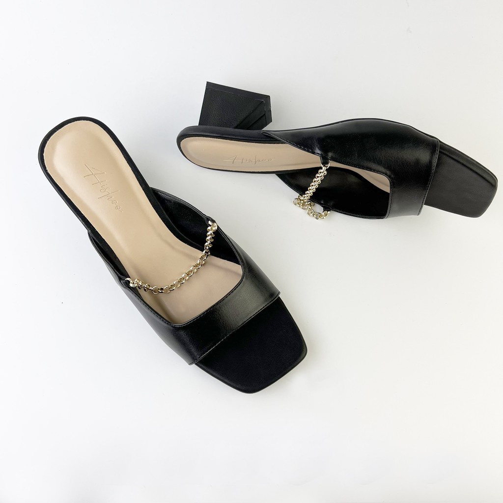 Dép cao gót nữ đế vuông thời trang dáng guốc sandal cao 3 phân mũi vuông quai ngang cao cấp S047 - Hàng mới về