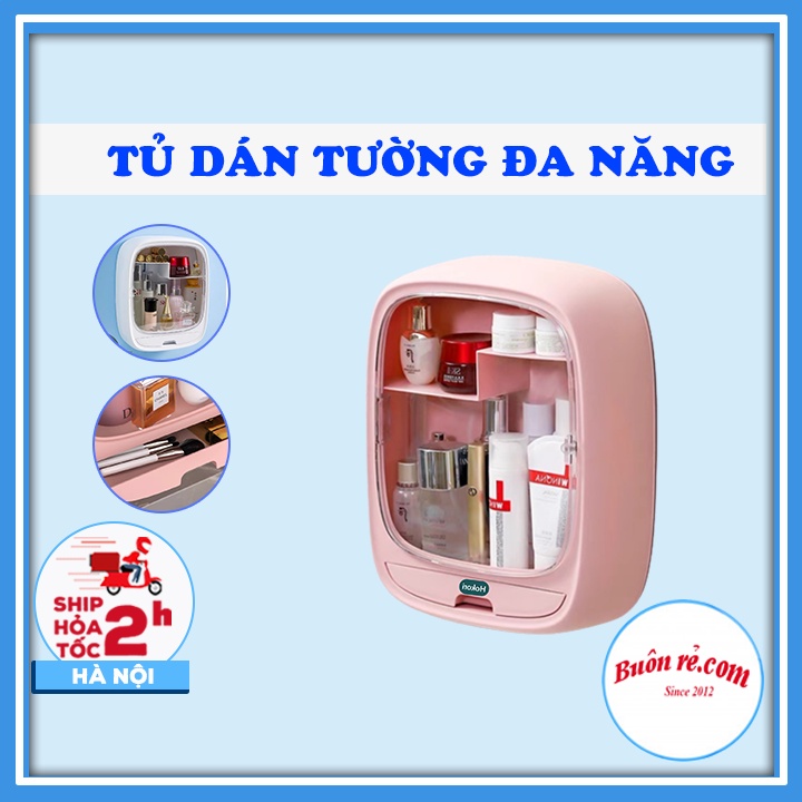 Kệ đựng mĩ phẩm treo tường Hokori chống nước- Kệ có nắp đựng mĩ phẩm,thuốc tiện lợi Br01653